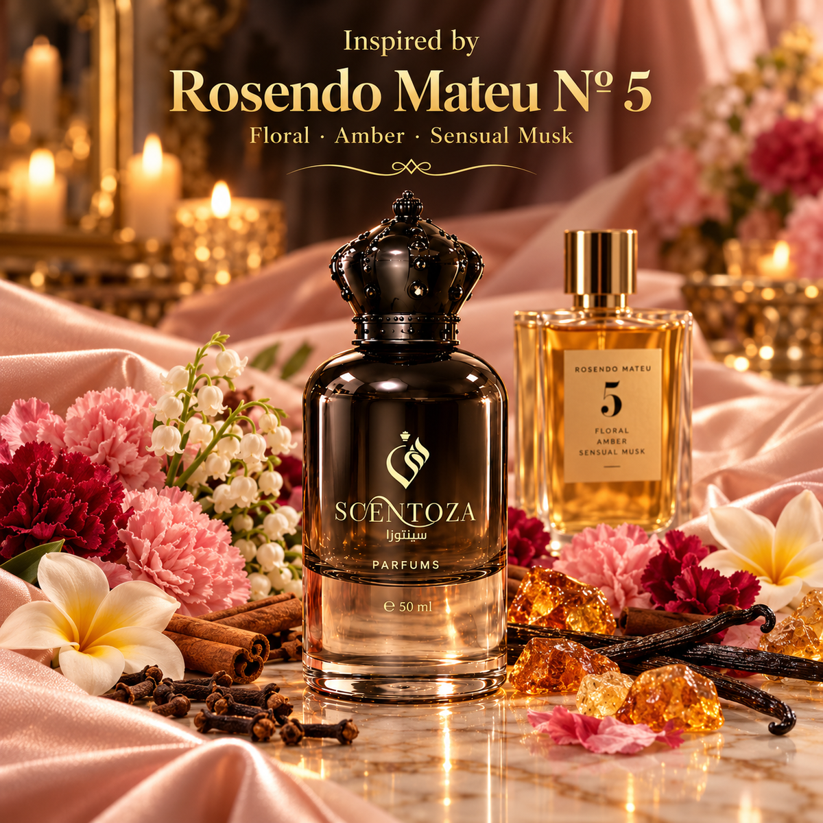 Inspiration of "Rosendo Mateu No. 5 Floral Amber Sensual Musk"
